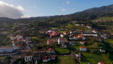 Santana Pull Up Reveal, Madeira, Portugal - Aerial Drone Santana Pull Up Reveal, Madeira, Portugal - Aerial Drone