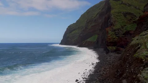 Waves of the Atlantic Ocean, Achadas da Cruz, Madeira, Portugal - Aerial Drone Waves of the Atlantic Ocean, Achadas da Cruz, Madeira, Portugal - Aerial Drone