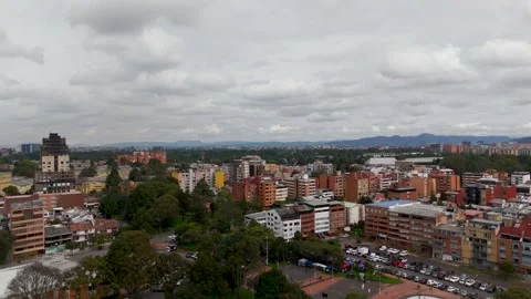 Rising Shot over Bogota Skyline, Colombia - Aerial Drone