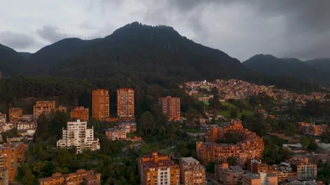 Golden Hour over Chapinero, Bogota, Colombia - Aerial Drone