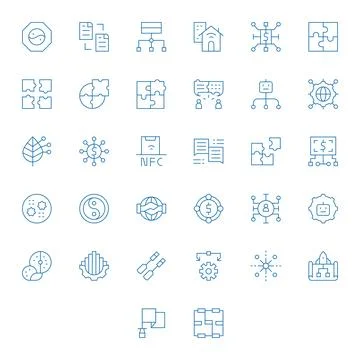 32 256x256 Vector Icons for Integration in PIXEL Perfect Thin Line Format Illustrazione stock