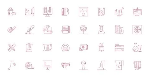 32 Display Perfect Vector Icons themed around Measuring in Retina Ready Thi.. Stock Illustration