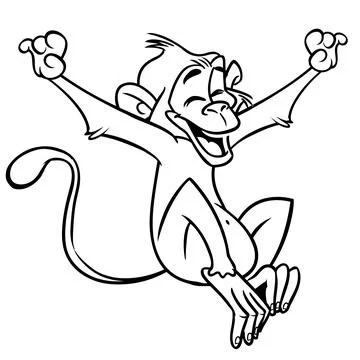 32 monkey outline Stock-Illustration