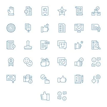 32 Pixel Aligned Retina Ready Vector Icons for Approval in elegant Thin Lin.. Illustrazione stock
