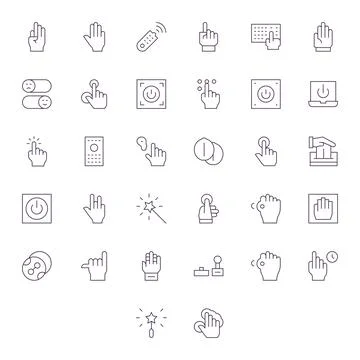 32 Pixel Aligned Vector Icons themed around Activate in 128x128 Thin Line f.. イラスト素材