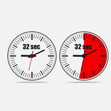 32 seconds clock icon Stock Illustration