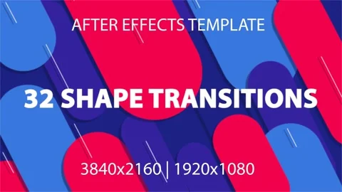 32 Shape Transitions Stock After Effects