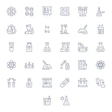32 Thin Line Display Perfect Vector Icons crafted for Experiment 256x256 ap.. 스톡 일러스트