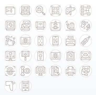 32 Thin Line PIXEL Perfect Vector Icons crafted for Scan Retina Ready appli.. イラスト素材