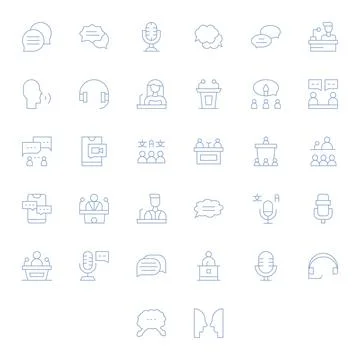 32 Thin Line PIXEL Perfect Vector Icons crafted for Talk 256x256 applications 스톡 일러스트