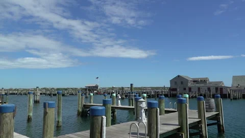 3.20.2025, Hyannis, Cape Cod, MA -Beautiful Coastal Harbor on a Sunny Day Stock Footage 317714130