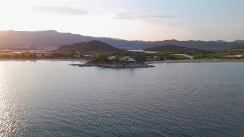 Wide Low Circle Agia Marina Chapel, Nea Iraklitsa, Kavala, Greece - Aerial Drone