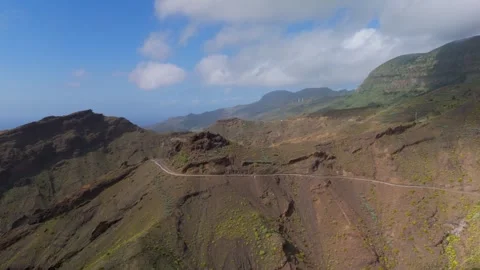Lomo del Carreton, Vallehermoso, La Gomera, Canary Islands - Aerial Drone Lomo del Carreton, Vallehermoso, La Gomera, Canary Islands - Aerial Drone
