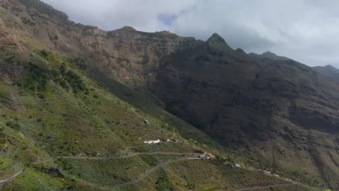 Lomo del Carreton Rising, Vallehermoso, La Gomera, Canary Islands - Aerial Drone Lomo del Carreton Rising, Vallehermoso, La Gomera, Canary Islands - Aerial Drone