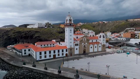 Basilica of Our Lady of Candelaria, Tenerife, Canary Islands - Aerial Drone