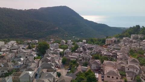 Panagia to Aegean Sea, Thasos, Macedonia, Greece - Aerial Drone Panagia to Aegean Sea, Thasos, Macedonia, Greece - Aerial Drone