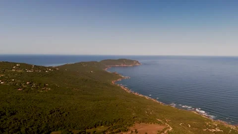 Wide Aerial View of La Castagna Peninsula and Coastal Landscape