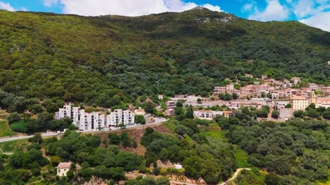Modern Buildings in Olmeto, Corse-du-Sud, Corsica, France - Aerial Drone