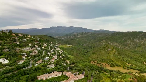 Hillside living in Désert des Agriates Valley, Corsica, France - Aerial Drone