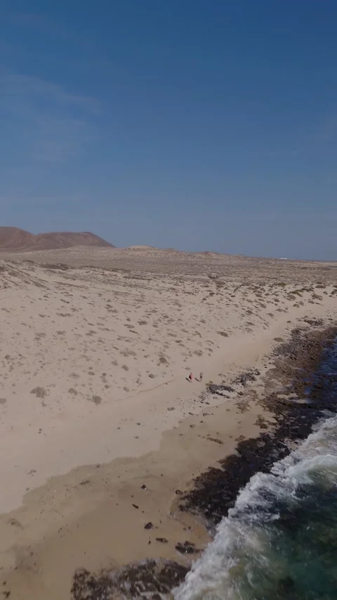 Inland Drone Flight Over Playa del Salado Beach, La Graciosa Inland Drone Flight Over Playa del Salado Beach, La Graciosa