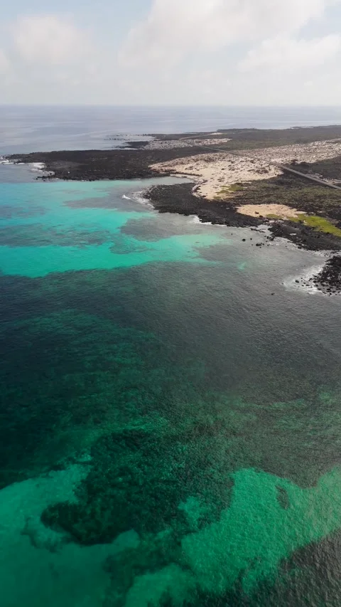 Birds Eye View Approach to Caletón Blanco Volcanic Coastline, Lanzarote