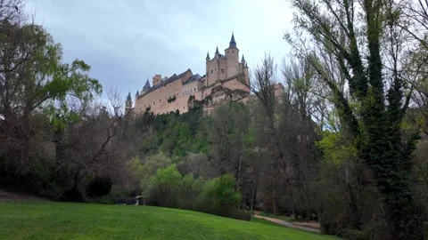 Aerial View Up to Alcázar of Segovia from Mirador de San Marcos