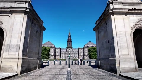 Walking Across Marmorbroen Bridge Towards Christiansborg Palace, Copenhagen Walking Across Marmorbroen Bridge Towards Christiansborg Palace, Copenhagen