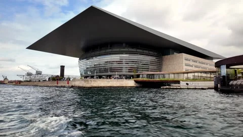 Passing the Modern Copenhagen Opera House from River Boat Passing the Modern Copenhagen Opera House from River Boat