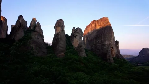 Stunning Morning Valley View Revealing Meteora Rock Formations