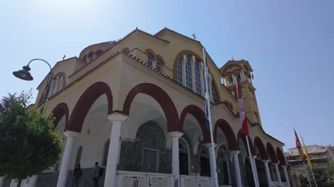 Detailed Pan Across the Frontage of Saint Achillius Metropolitan Church, Larissa