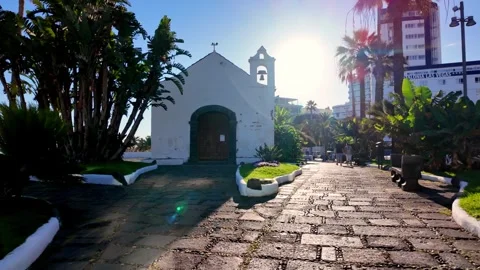 Approach to San Telmo Shrine at Sunrise in Puerto de la Cruz, Tenerife