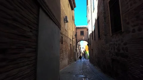 Historic Calle del Ángel in Toledo Old Town leading to the Cobertizo Historic Calle del Ángel in Toledo Old Town leading to the Cobertizo