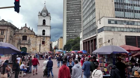 Approaching Iglesia de San Francisco from Busy Bogota Streets