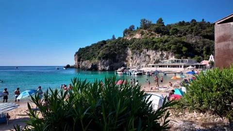 View of Agios Spiridon Beach and Paleokastritsa Bay, Corfu, Greece View of Agios Spiridon Beach and Paleokastritsa Bay, Corfu, Greece