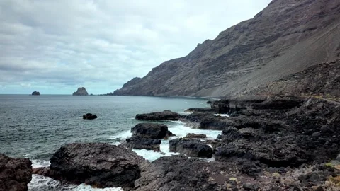Slow Pan Over Roques de Salmor Coastline from Mirador Viewpoint