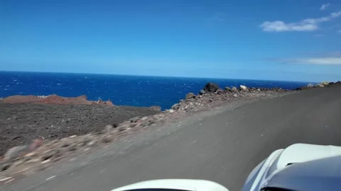 Winding Uphill Drive on HI-500 Road with Sheer Drop near Lomo Negro Viewpoint