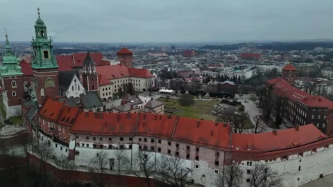 Drone Flight Over Wawel Castle, Baszta Sandomierska, and Cathedral Drone Flight Over Wawel Castle, Baszta Sandomierska, and Cathedral