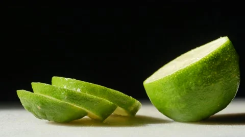 3298 Sliced Lime Close Up, 4K Stock Footage 48785255