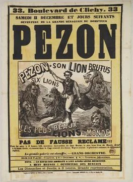 33, Boulevard de Clichy, opening of the great menagery of the Tamer Pezon ... Stock Photos