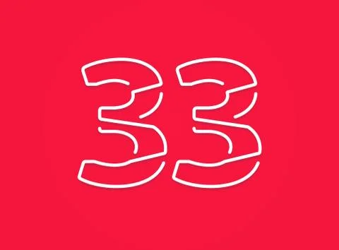 33 number. Modern trendy, creative style design. For logo, brand label, desig Illustrazione stock