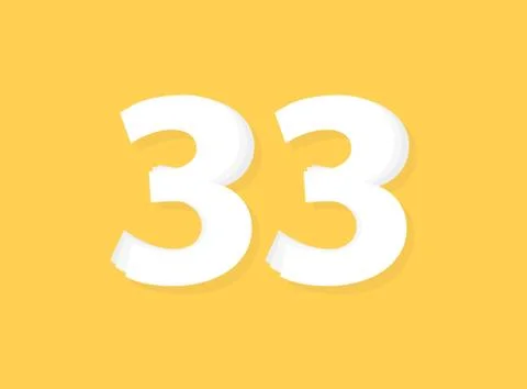 33 Number vector, modern layers design font. Eps10 illustration 스톡 일러스트