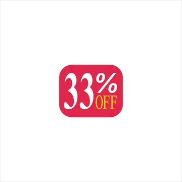 33 offer tag discount vector icon stamp on a white background 스톡 일러스트