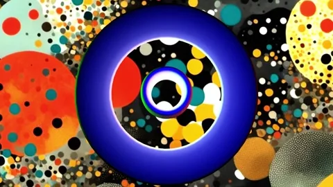 33 seconds  of circular shapes moving visualizer screensaver HD video Stock Footage 288015236