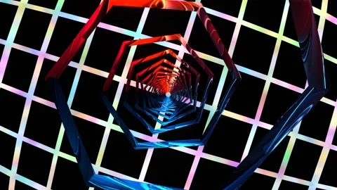 33 seconds colorful spinning angular spiral HD video Stock Footage 294431792