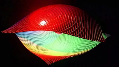 33 seconds endless looping mirror waves sphere screensaver HD video Stock Footage 288632094