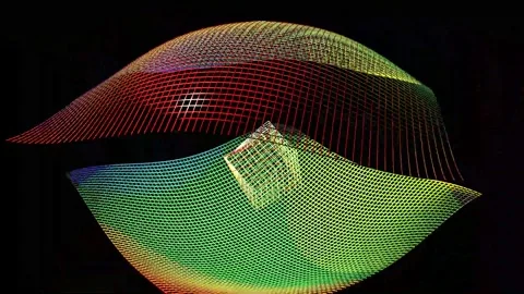 33 seconds endless looping moving mirror waves screensaver HD video Stock Footage 288737716