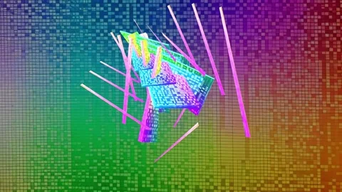 33 seconds endless moving colorful sticks square background HD video Stock Footage 283487825