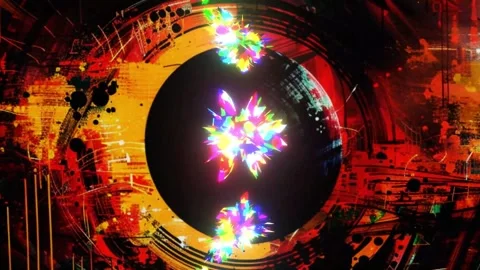 33 seconds endless moving colourful spiky shapes HD video Stock Footage 283218138