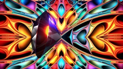 33 seconds looping diamond rotating curved fractal background Stock Footage 293807816