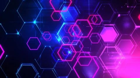 33 seconds moving colourful hexagon technology backgroundHD video Stock Footage 292616947